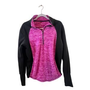 St. John Bay Pink and Black Long Sleeve Pullover Sweater Size Large